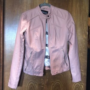 Pink Faux Leather Guess Jacket
